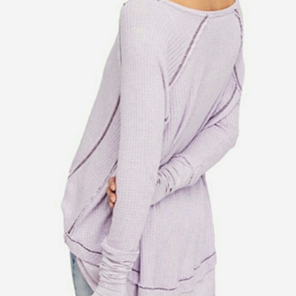 FREE PEOPLE LILAC THERMAL TOP - Picture 2 of 5